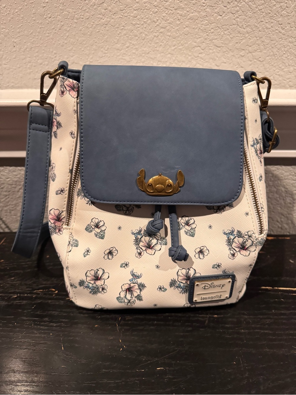 Loungefly Disney Lilo Stitch Paradise Floral Convertible Mini Backpack Bag RARE